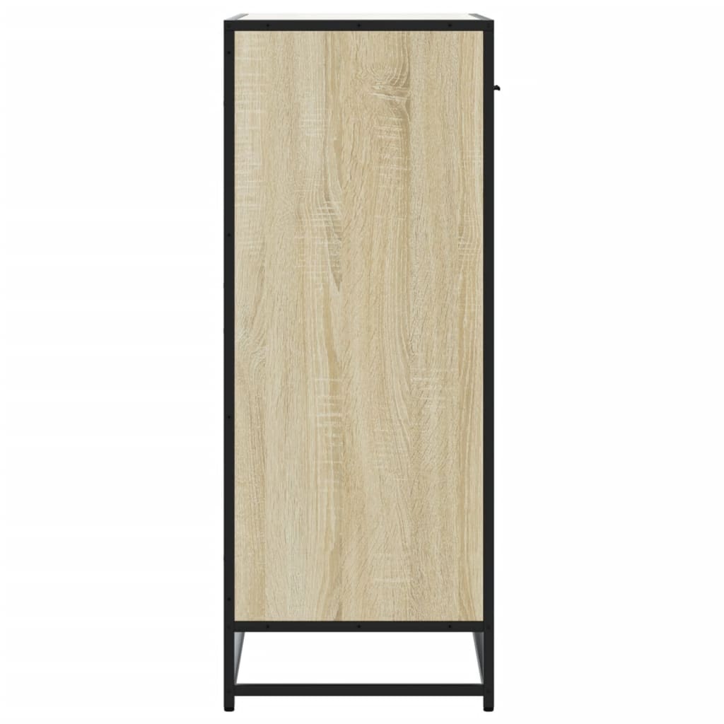 Schoenenkast 75x38x97,5 cm bewerkt hout en metaal sonoma eiken