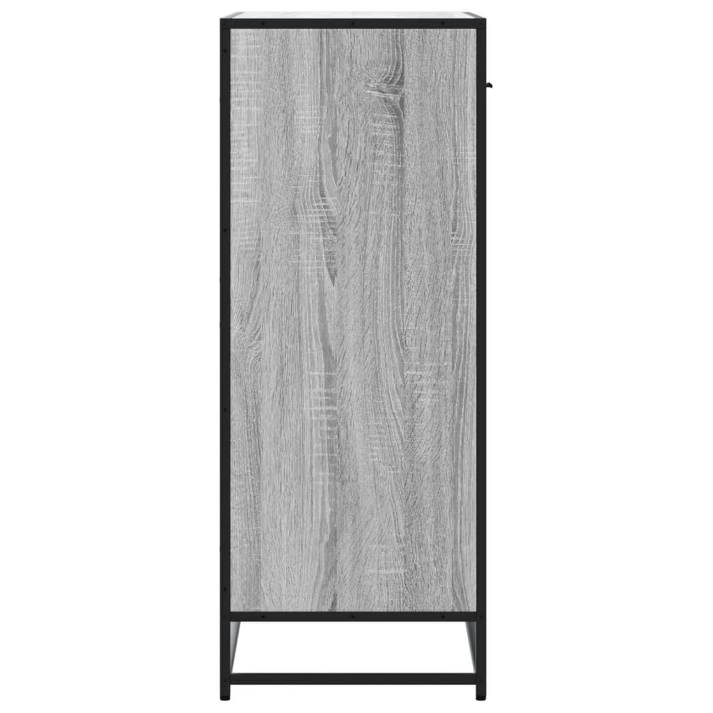 Schoenenkast 75x38x97,5 cm bewerkt hout en metaal grijs sonoma