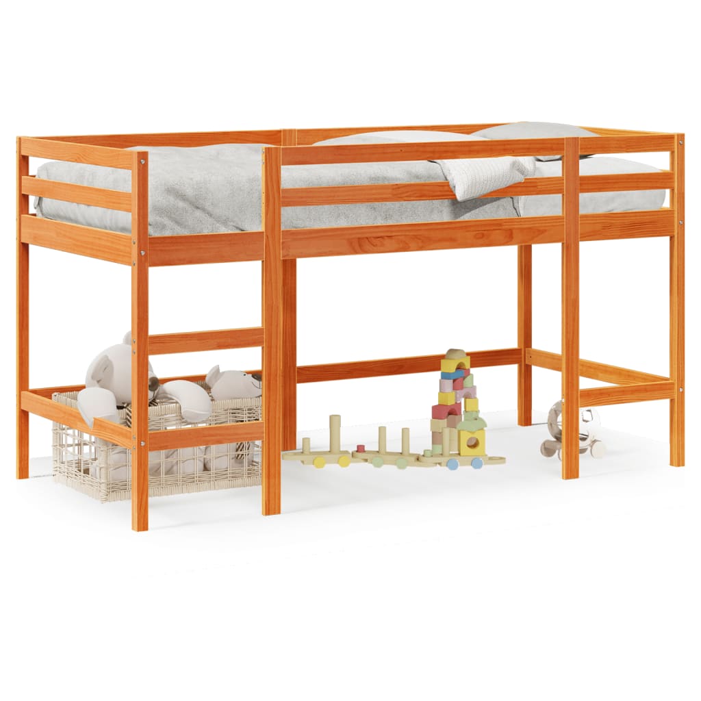 Kinderhoogslaper met ladder 80x200 cm massief grenenhout bruin Bedden & bedframes | Creëer jouw Trendy Thuis | Gratis bezorgd & Retour | Trendy.nl