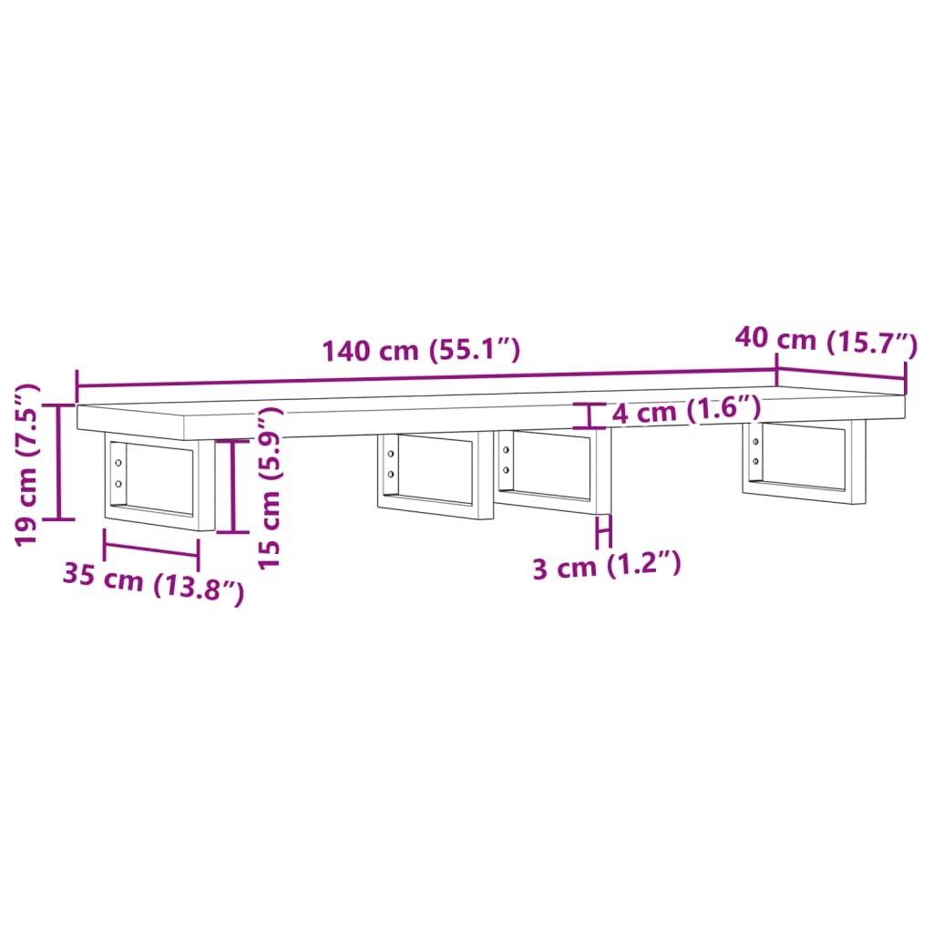 Badkamer wandschap staal en massief acaciahout Badkamerkaptafels | Creëer jouw Trendy Thuis | Gratis bezorgd & Retour | Trendy.nl