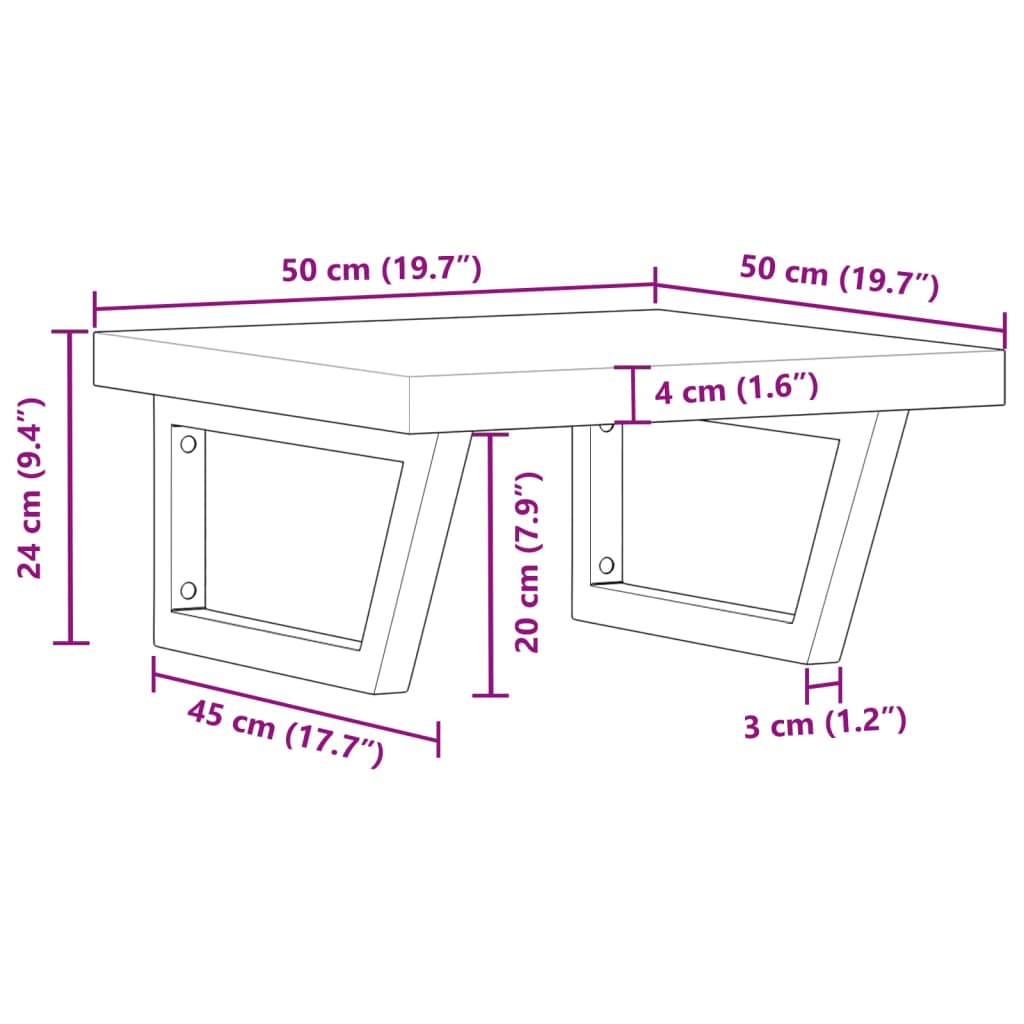 Badkamer wandschap staal en massief acaciahout Badkamerkaptafels | Creëer jouw Trendy Thuis | Gratis bezorgd & Retour | Trendy.nl