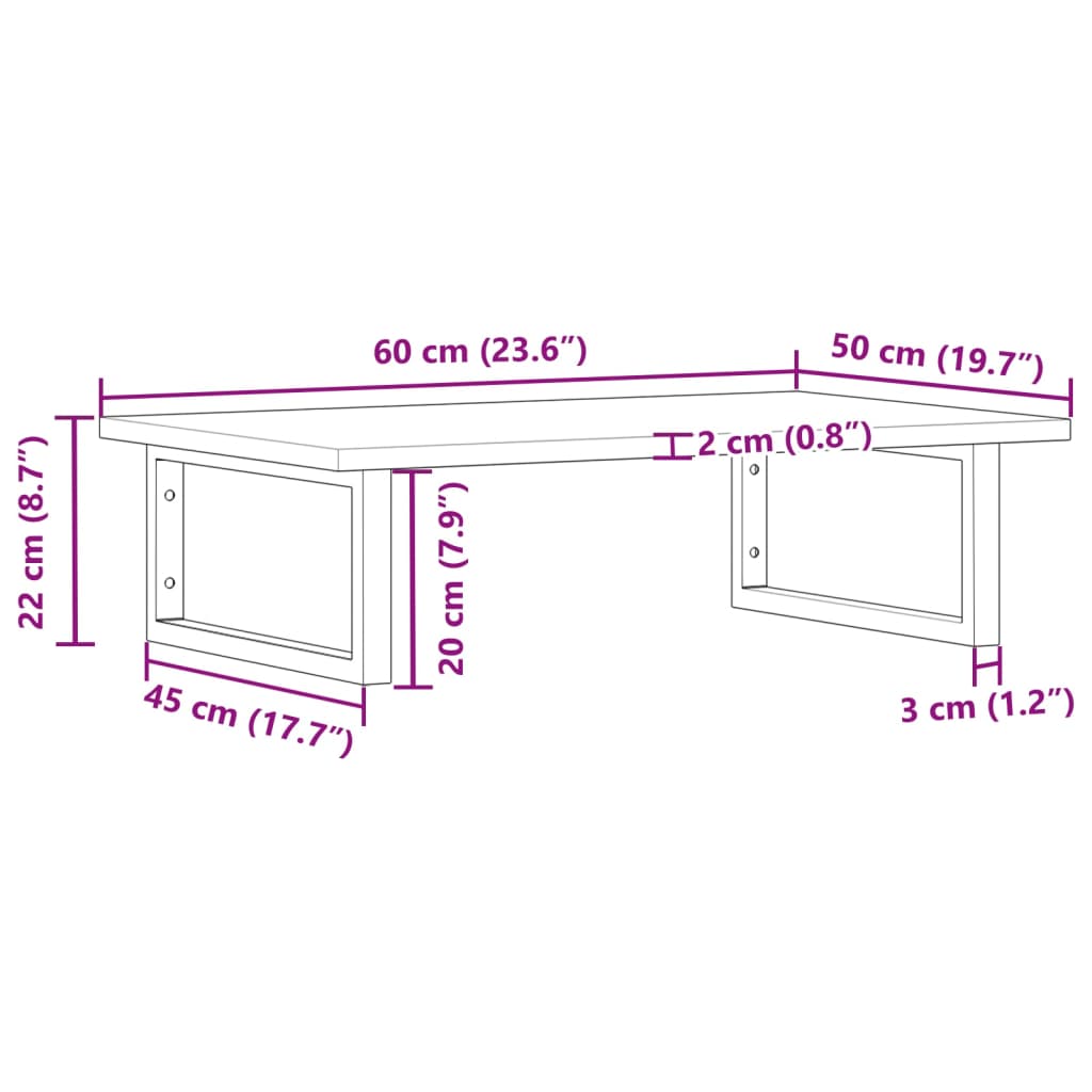 Badkamer wandschap staal en massief acaciahout Badkamerkaptafels | Creëer jouw Trendy Thuis | Gratis bezorgd & Retour | Trendy.nl