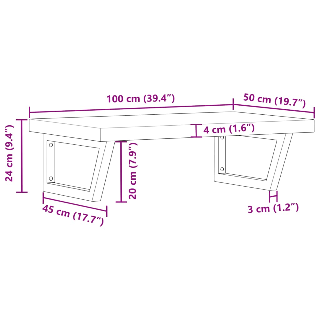 Badkamer wandschap staal en massief acaciahout Badkamerkaptafels | Creëer jouw Trendy Thuis | Gratis bezorgd & Retour | Trendy.nl