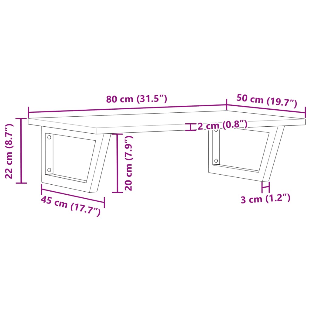 Badkamer wandschap staal en massief acaciahout Badkamerkaptafels | Creëer jouw Trendy Thuis | Gratis bezorgd & Retour | Trendy.nl