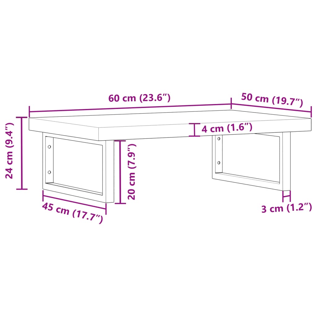 Badkamer wandschap staal en massief acaciahout Badkamerkaptafels | Creëer jouw Trendy Thuis | Gratis bezorgd & Retour | Trendy.nl