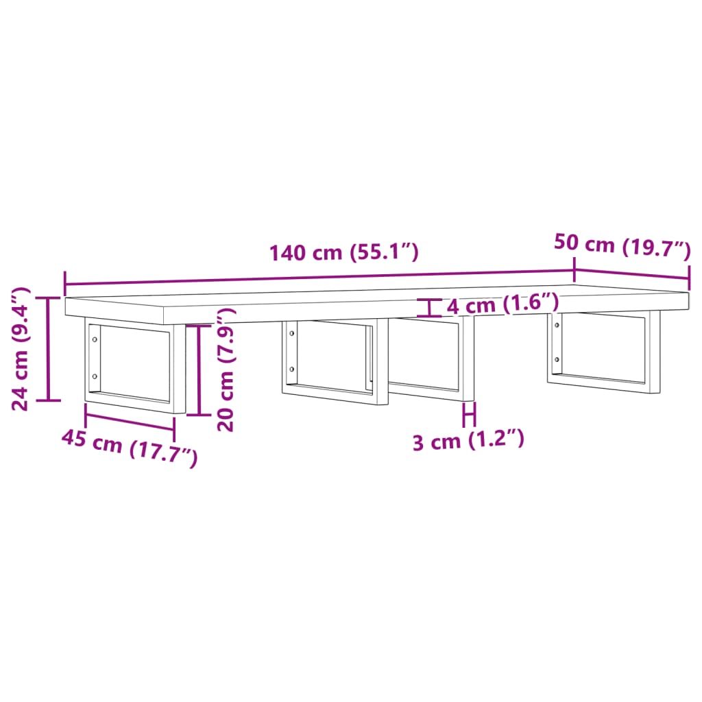 Badkamer wandschap staal en massief acaciahout Badkamerkaptafels | Creëer jouw Trendy Thuis | Gratis bezorgd & Retour | Trendy.nl