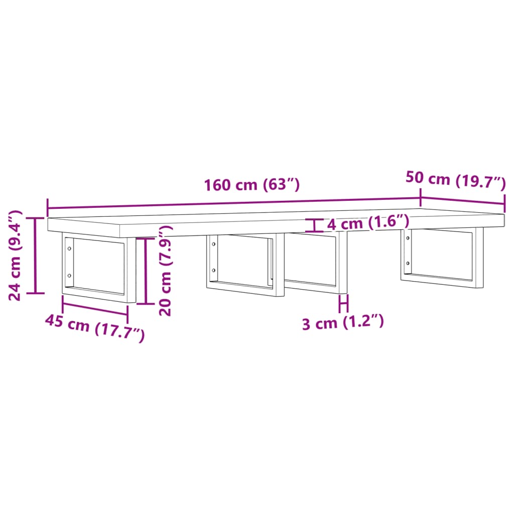 Badkamer wandschap staal en massief acaciahout Badkamerkaptafels | Creëer jouw Trendy Thuis | Gratis bezorgd & Retour | Trendy.nl