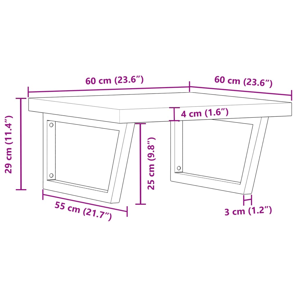 Badkamer wandschap staal en massief acaciahout Badkamerkaptafels | Creëer jouw Trendy Thuis | Gratis bezorgd & Retour | Trendy.nl