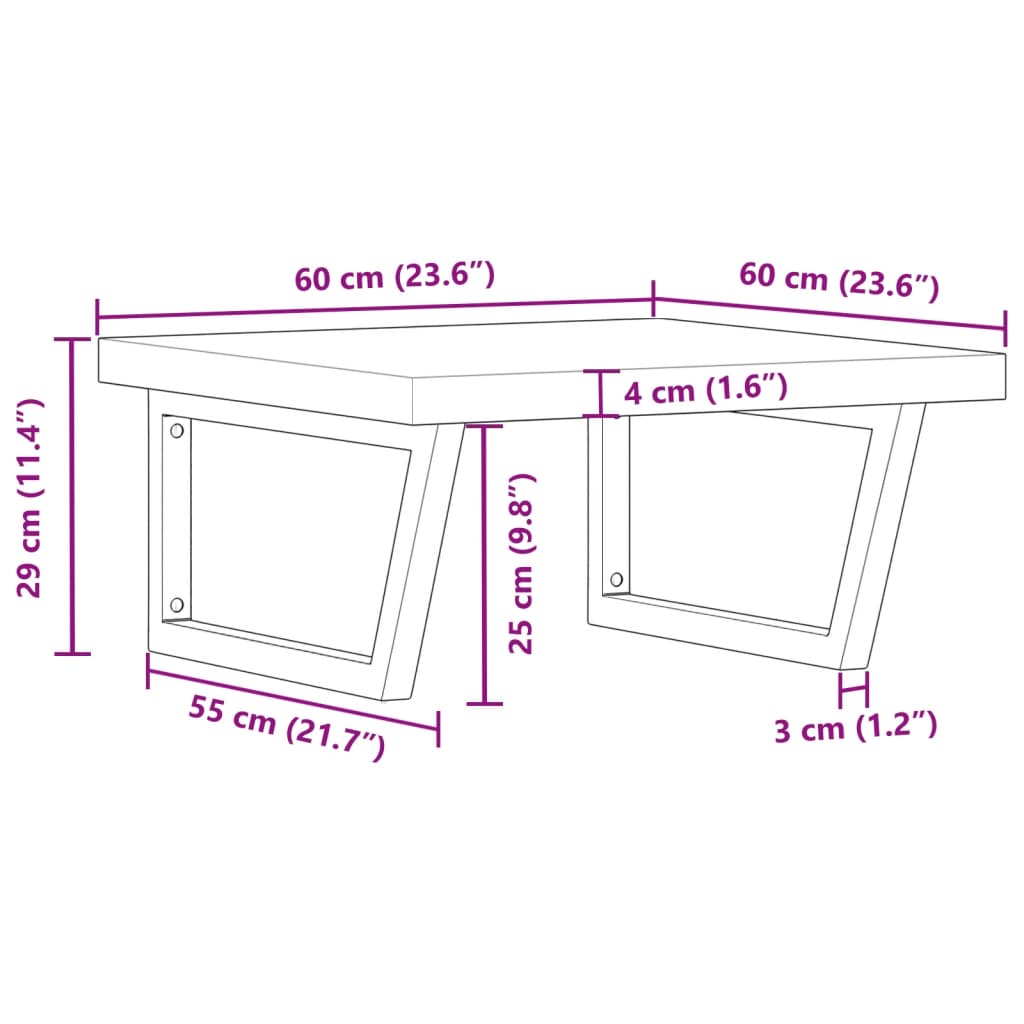 Badkamer wandschap staal en massief acaciahout Badkamerkaptafels | Creëer jouw Trendy Thuis | Gratis bezorgd & Retour | Trendy.nl