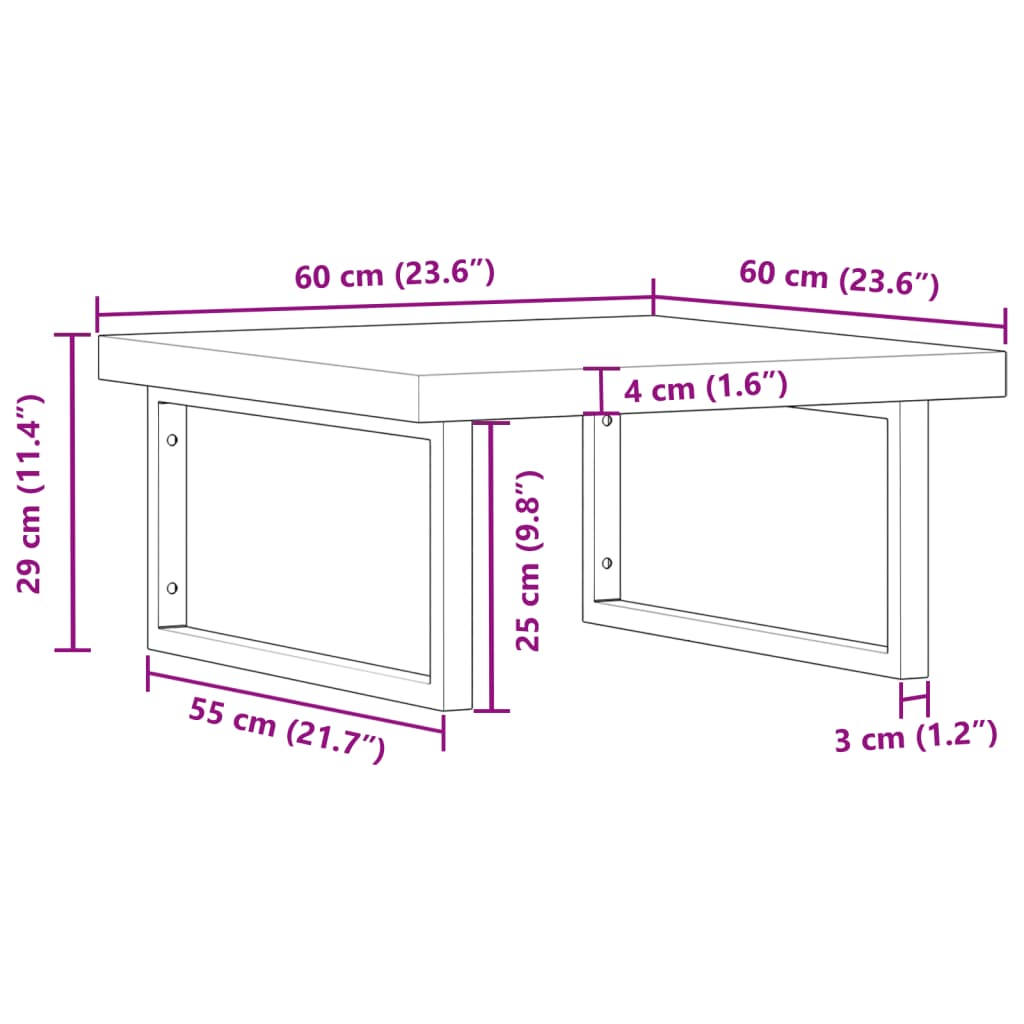 Badkamer wandschap staal en massief acaciahout Badkamerkaptafels | Creëer jouw Trendy Thuis | Gratis bezorgd & Retour | Trendy.nl