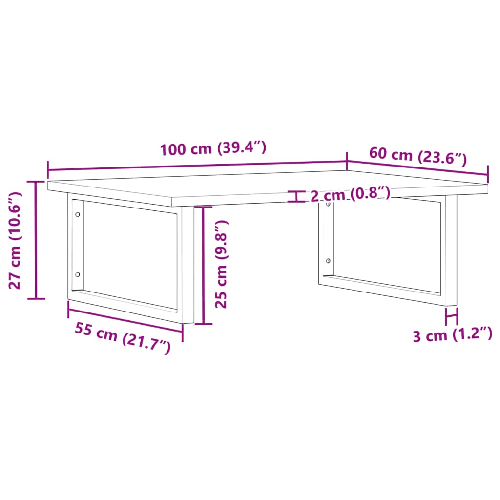 Badkamer wandschap staal en massief acaciahout Badkamerkaptafels | Creëer jouw Trendy Thuis | Gratis bezorgd & Retour | Trendy.nl