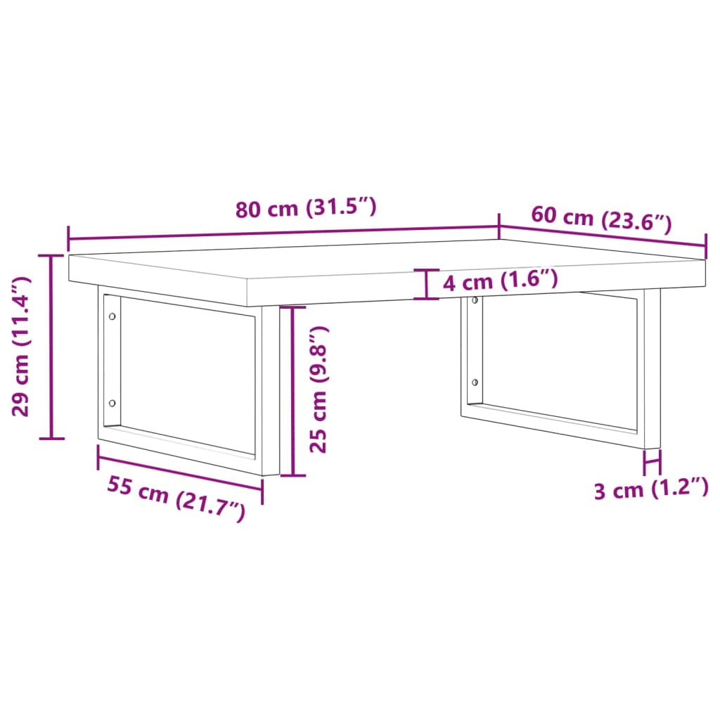 Badkamer wandschap staal en massief acaciahout Badkamerkaptafels | Creëer jouw Trendy Thuis | Gratis bezorgd & Retour | Trendy.nl