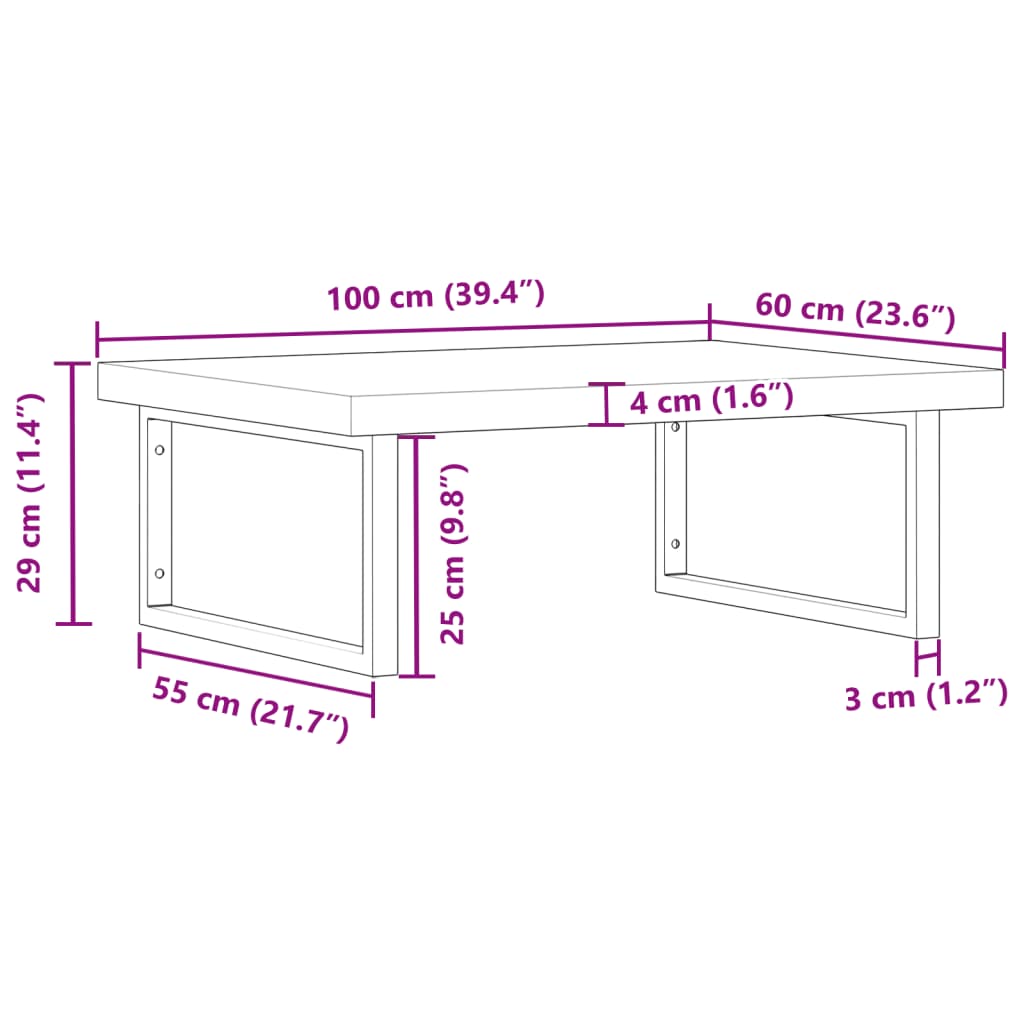 Badkamer wandschap staal en massief acaciahout Badkamerkaptafels | Creëer jouw Trendy Thuis | Gratis bezorgd & Retour | Trendy.nl