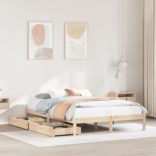 Bedframe zonder matras massief grenenhout 120x190 cm