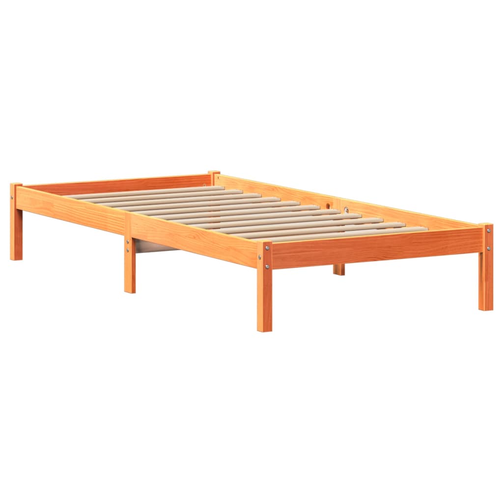 Bedframe zonder matras massief grenenhout wasbruin 90x190 cm Bedden & bedframes | Creëer jouw Trendy Thuis | Gratis bezorgd & Retour | Trendy.nl