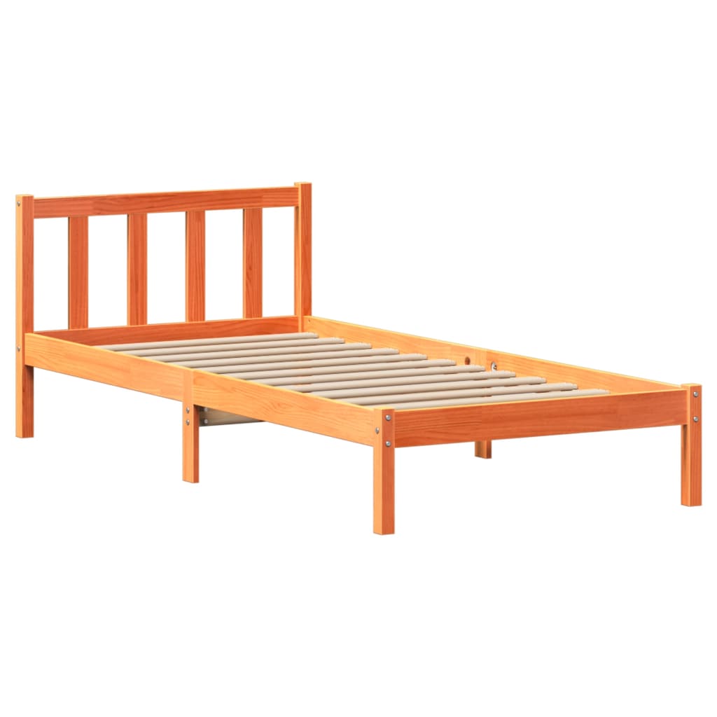 Bedframe zonder matras massief grenenhout wasbruin 90x190 cm Bedden & bedframes | Creëer jouw Trendy Thuis | Gratis bezorgd & Retour | Trendy.nl