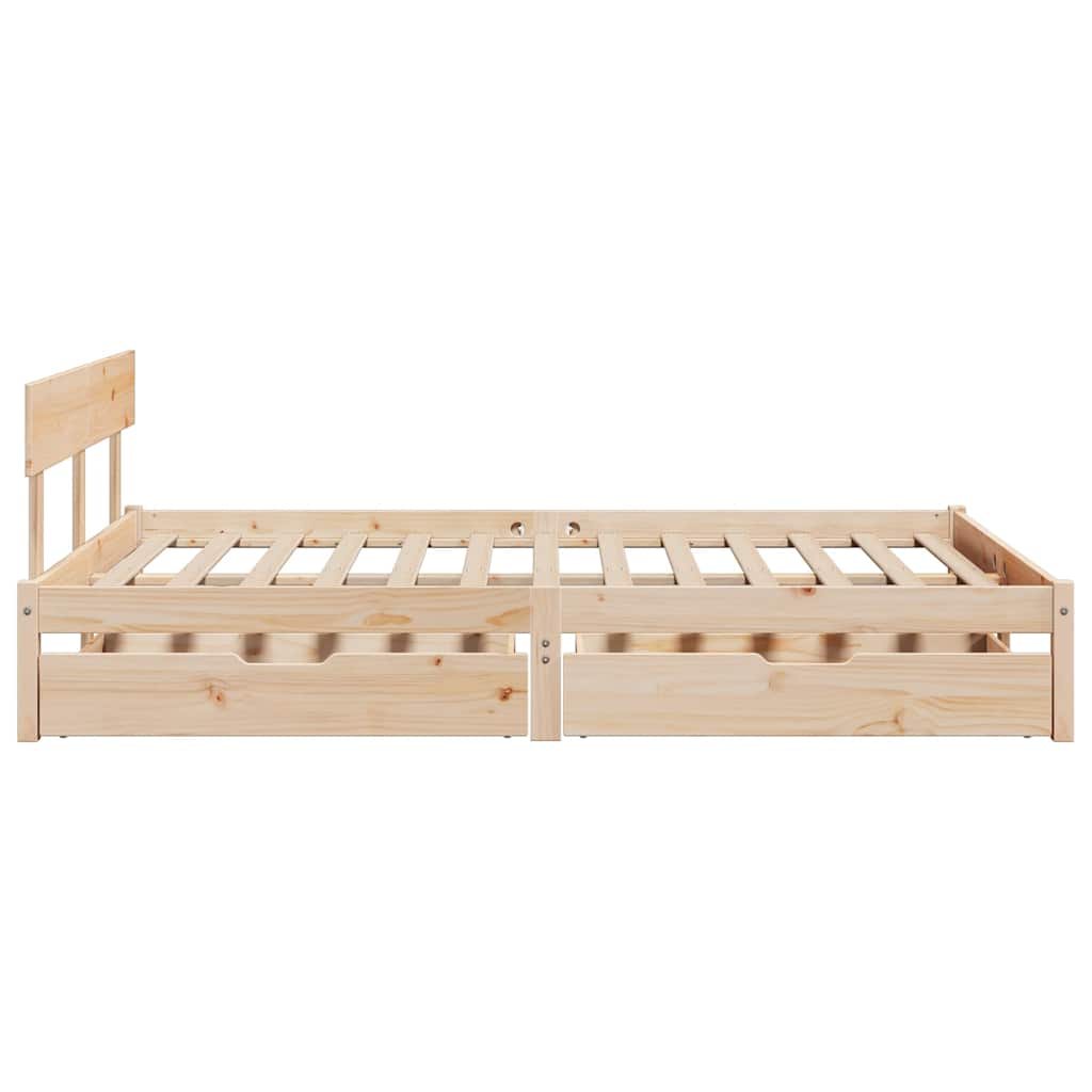 Bedframe zonder matras massief grenenhout 135x190 cm