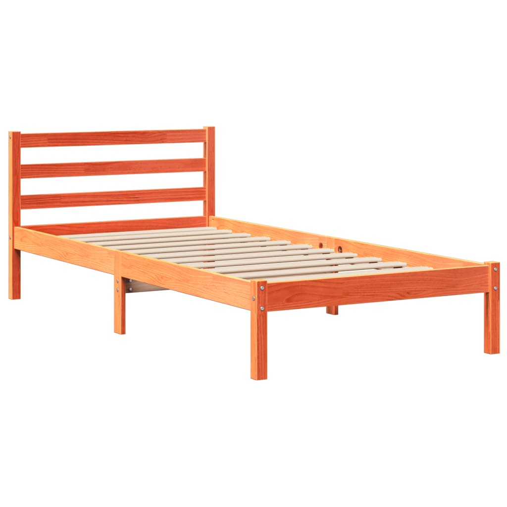 Bedframe zonder matras massief grenenhout wasbruin 90x190 cm Bedden & bedframes | Creëer jouw Trendy Thuis | Gratis bezorgd & Retour | Trendy.nl