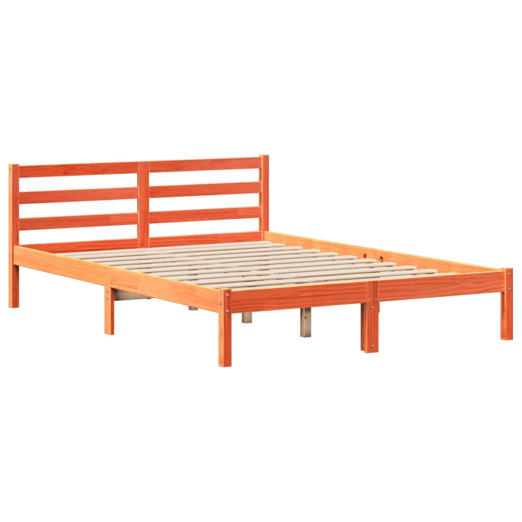 Bedframe zonder matras massief grenenhout wasbruin 120x190 cm Bedden & bedframes | Creëer jouw Trendy Thuis | Gratis bezorgd & Retour | Trendy.nl