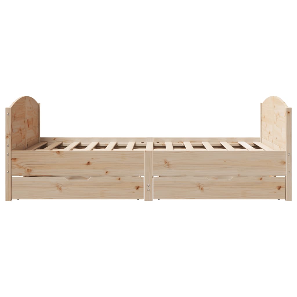 Bedframe zonder matras massief grenenhout 140x190 cm