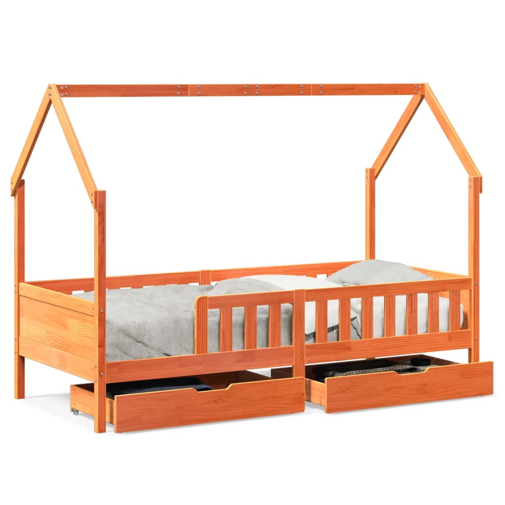 Kinderbedframe met lades 90x190 cm massief grenenhout Bedden & bedframes | Creëer jouw Trendy Thuis | Gratis bezorgd & Retour | Trendy.nl