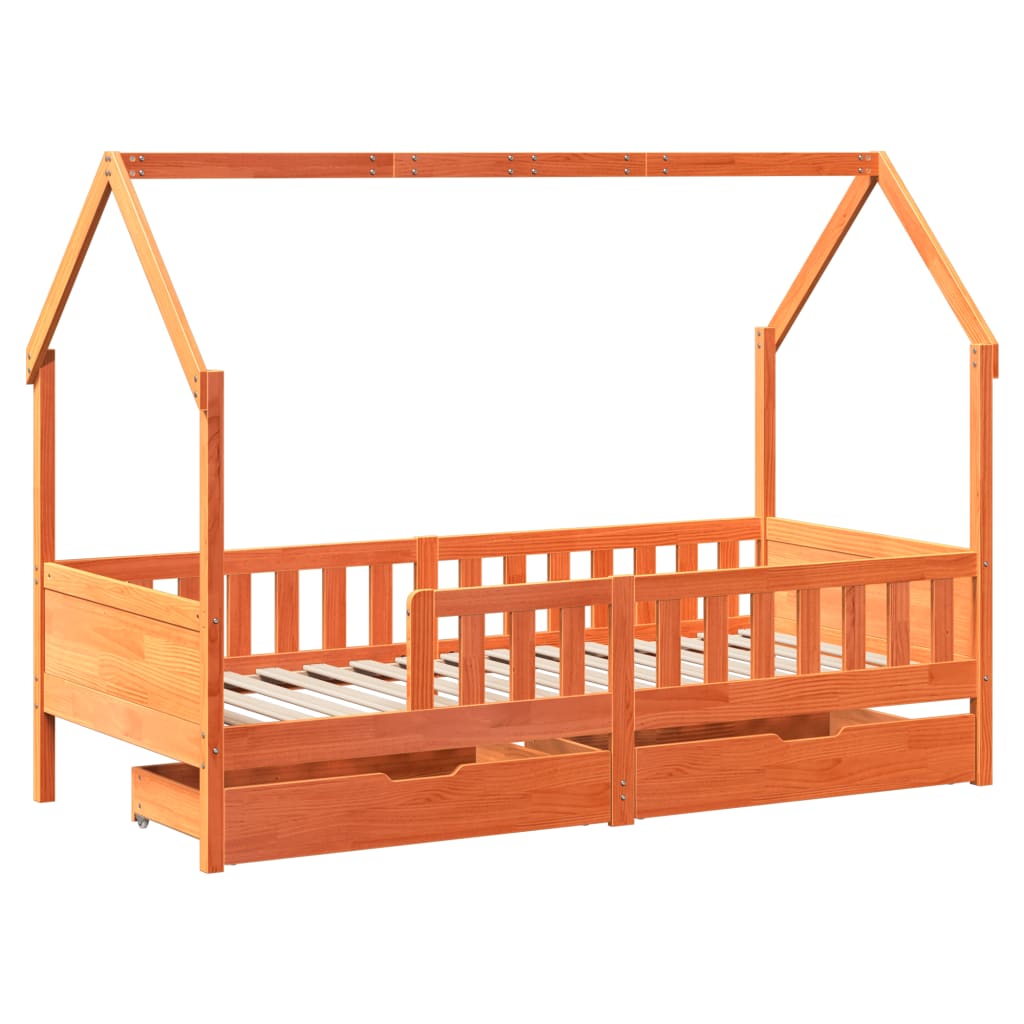 Kinderbedframe met lades 90x190 cm massief grenenhout Bedden & bedframes | Creëer jouw Trendy Thuis | Gratis bezorgd & Retour | Trendy.nl