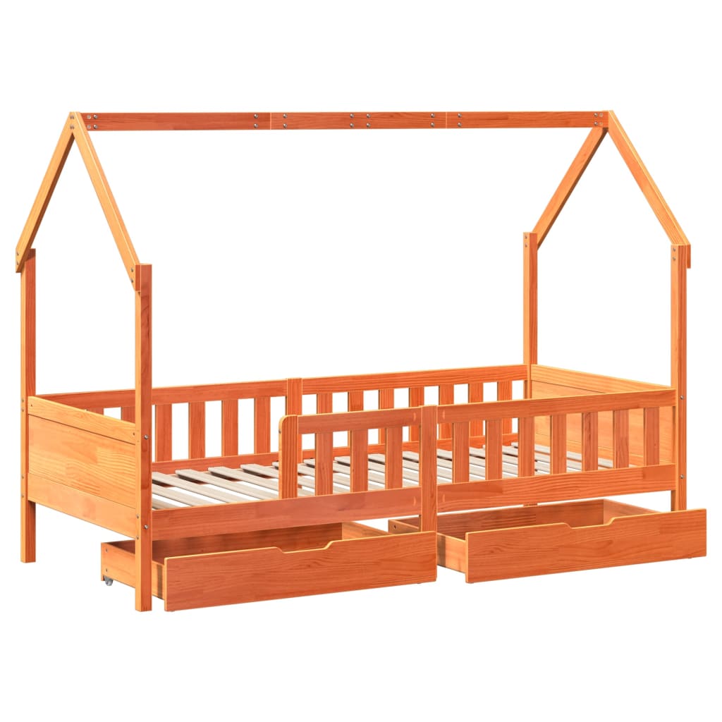 Kinderbedframe met lades 90x190 cm massief grenenhout Bedden & bedframes | Creëer jouw Trendy Thuis | Gratis bezorgd & Retour | Trendy.nl