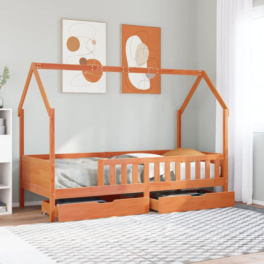 Kinderbedframe met lades 90x190 cm massief grenenhout Bedden & bedframes | Creëer jouw Trendy Thuis | Gratis bezorgd & Retour | Trendy.nl