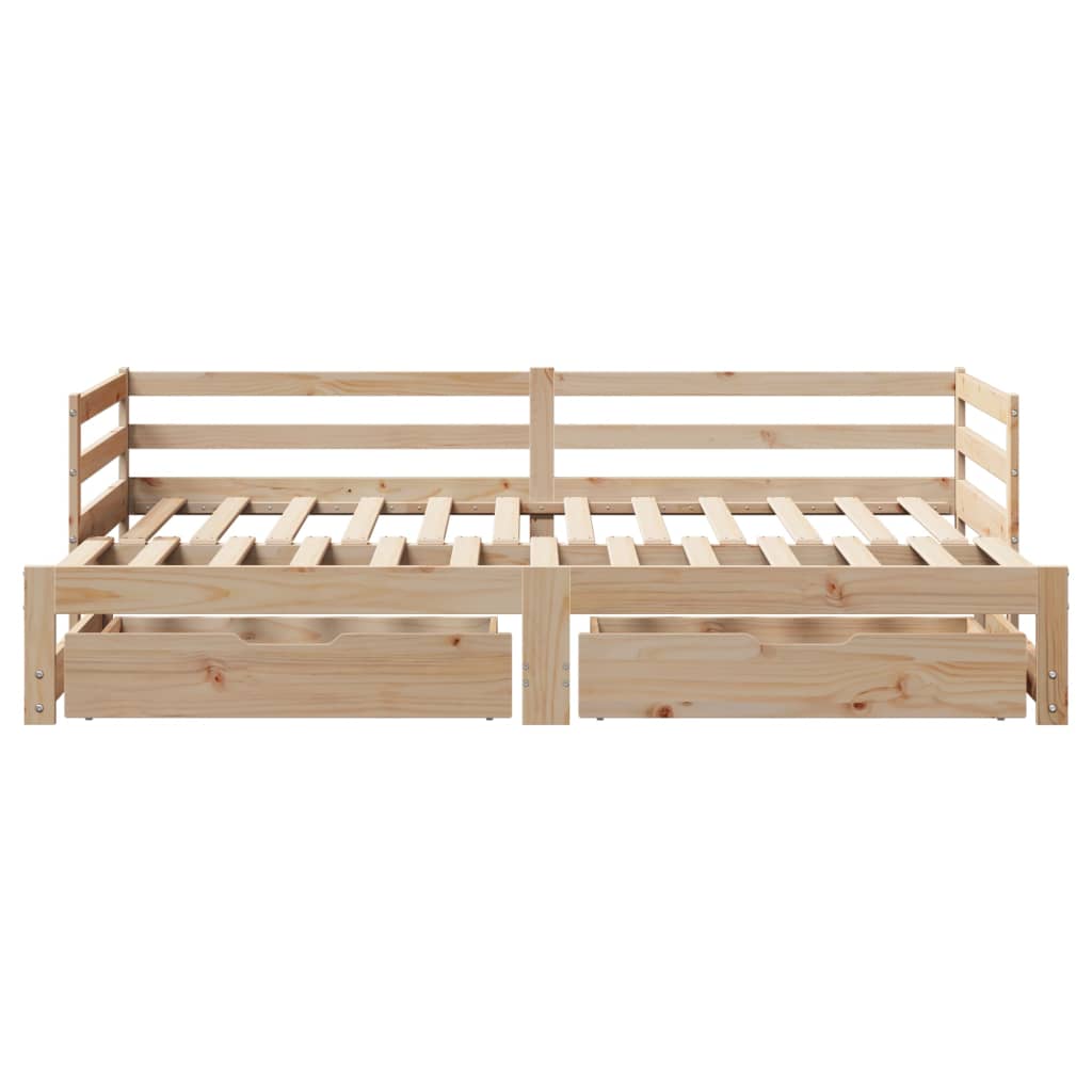 Slaapbank met onderschuifbed en lades 90x190 cm grenenhout Bedden & bedframes | Creëer jouw Trendy Thuis | Gratis bezorgd & Retour | Trendy.nl