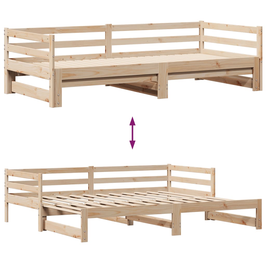 Slaapbank met onderschuifbed en lades 90x190 cm grenenhout Bedden & bedframes | Creëer jouw Trendy Thuis | Gratis bezorgd & Retour | Trendy.nl