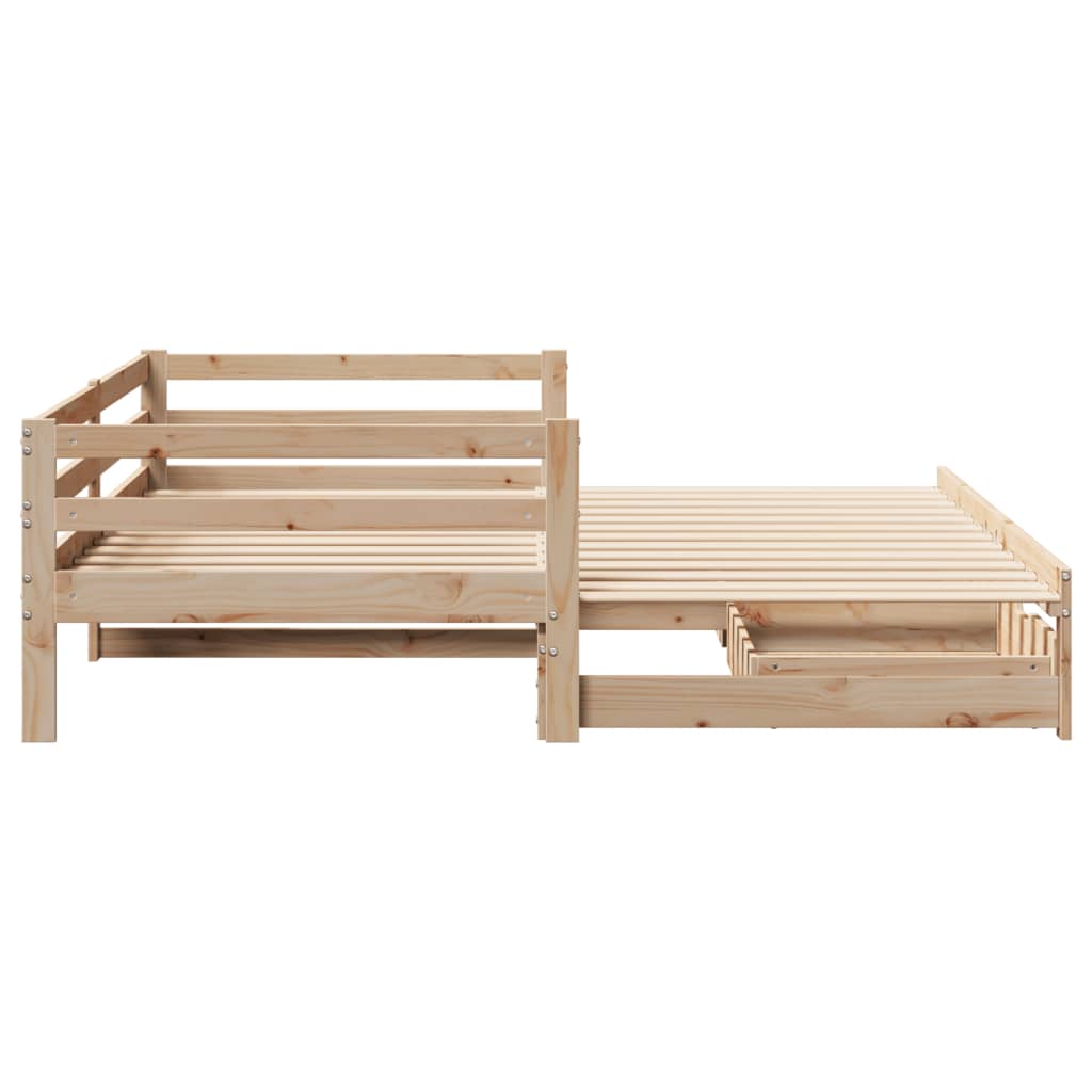 Slaapbank met onderschuifbed en lades 90x190 cm grenenhout Bedden & bedframes | Creëer jouw Trendy Thuis | Gratis bezorgd & Retour | Trendy.nl