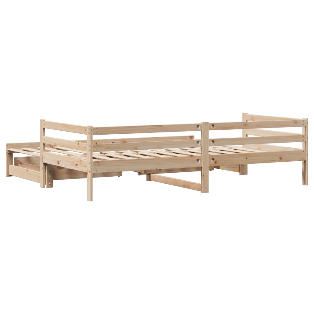 Slaapbank met onderschuifbed en lades 90x190 cm grenenhout Bedden & bedframes | Creëer jouw Trendy Thuis | Gratis bezorgd & Retour | Trendy.nl