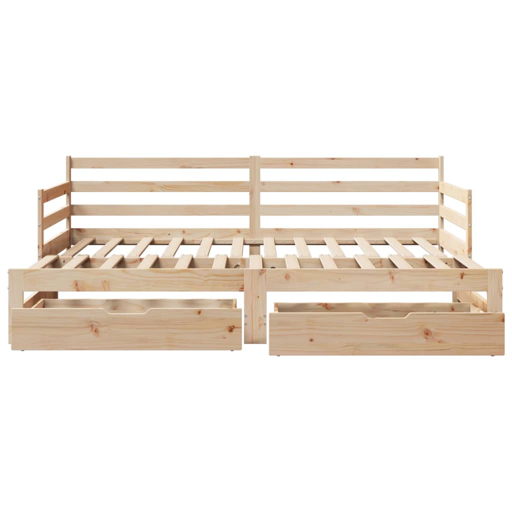 Slaapbank met onderschuifbed en lades 90x190 cm grenenhout Bedden & bedframes | Creëer jouw Trendy Thuis | Gratis bezorgd & Retour | Trendy.nl