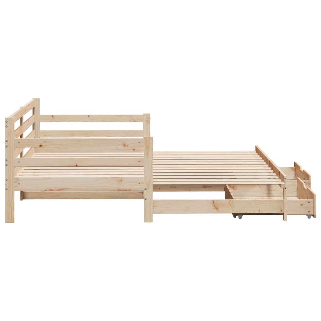 Slaapbank met onderschuifbed en lades 90x190 cm grenenhout Bedden & bedframes | Creëer jouw Trendy Thuis | Gratis bezorgd & Retour | Trendy.nl