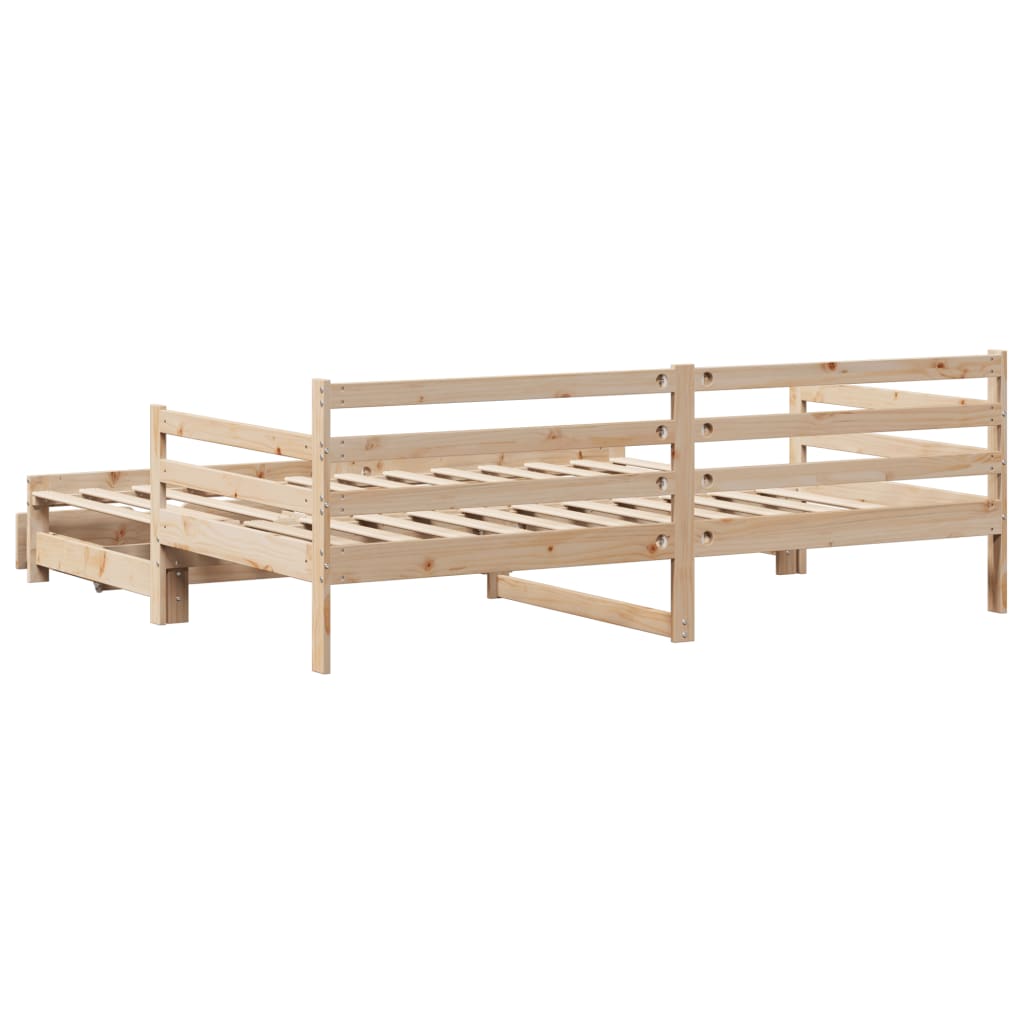 Slaapbank met onderschuifbed en lades 90x190 cm grenenhout Bedden & bedframes | Creëer jouw Trendy Thuis | Gratis bezorgd & Retour | Trendy.nl