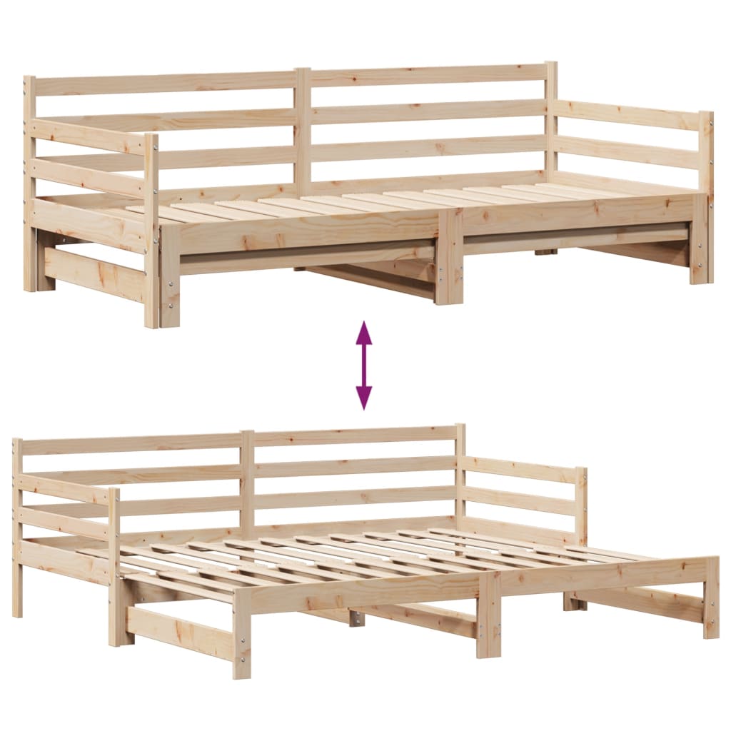 Slaapbank met onderschuifbed en lades 90x190 cm grenenhout Bedden & bedframes | Creëer jouw Trendy Thuis | Gratis bezorgd & Retour | Trendy.nl