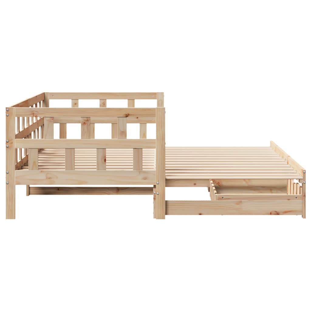 Slaapbank met onderschuifbed en lades 90x190 cm grenenhout Bedden & bedframes | Creëer jouw Trendy Thuis | Gratis bezorgd & Retour | Trendy.nl