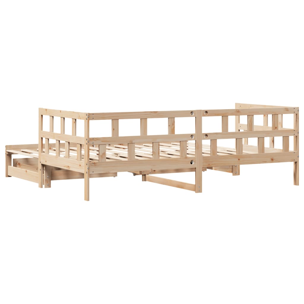 Slaapbank met onderschuifbed en lades 90x190 cm grenenhout Bedden & bedframes | Creëer jouw Trendy Thuis | Gratis bezorgd & Retour | Trendy.nl