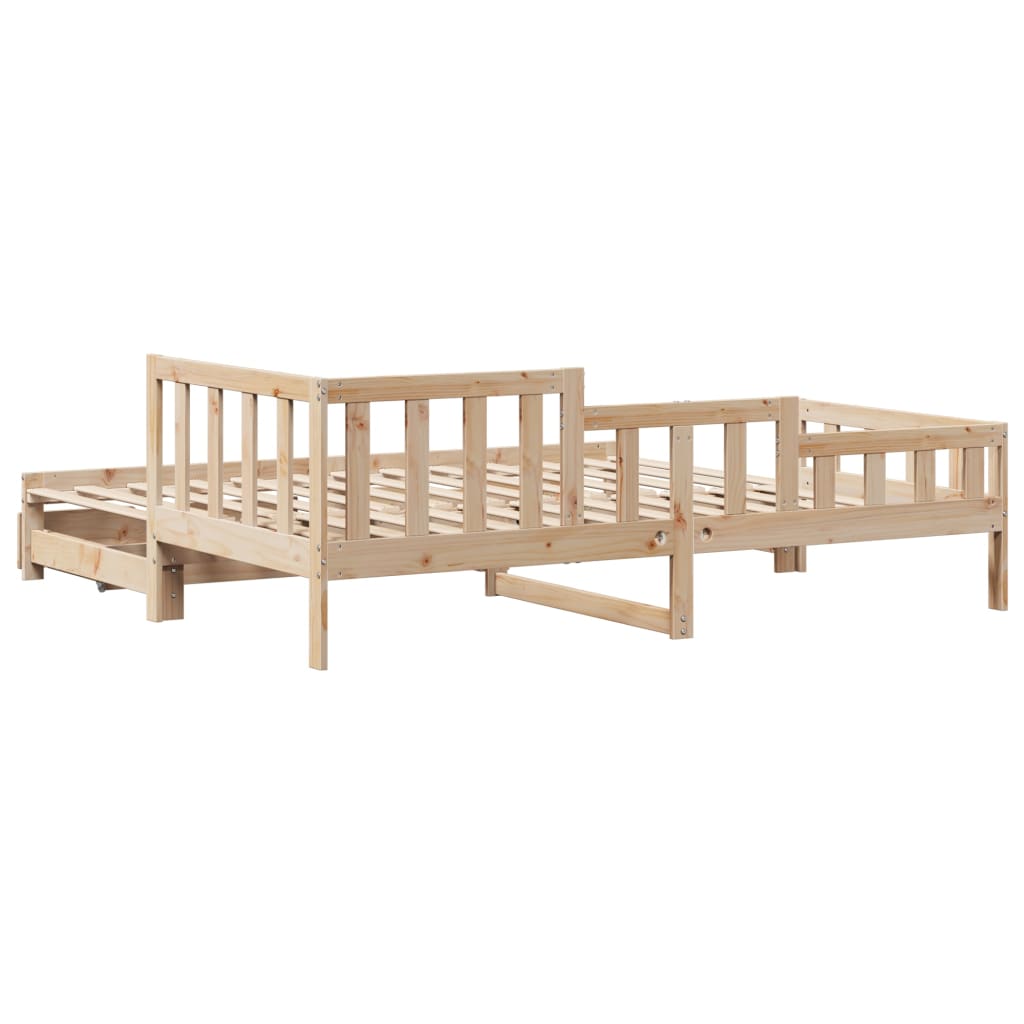 Slaapbank met onderschuifbed en lades 90x190 cm grenenhout Bedden & bedframes | Creëer jouw Trendy Thuis | Gratis bezorgd & Retour | Trendy.nl