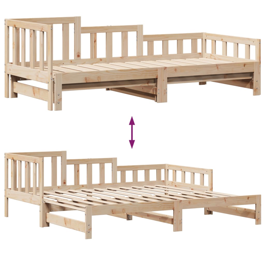 Slaapbank met onderschuifbed en lades 90x190 cm grenenhout Bedden & bedframes | Creëer jouw Trendy Thuis | Gratis bezorgd & Retour | Trendy.nl