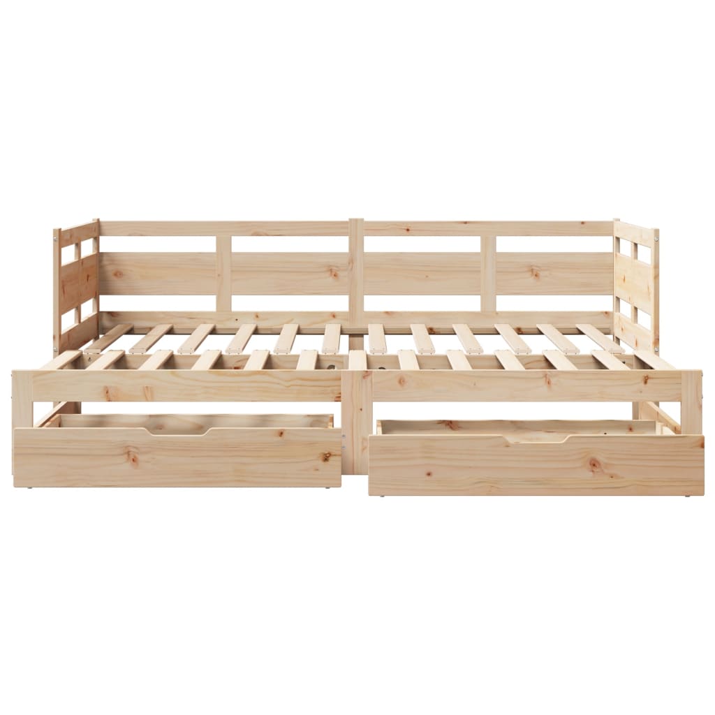 Slaapbank met onderschuifbed en lades 90x190 cm grenenhout Bedden & bedframes | Creëer jouw Trendy Thuis | Gratis bezorgd & Retour | Trendy.nl