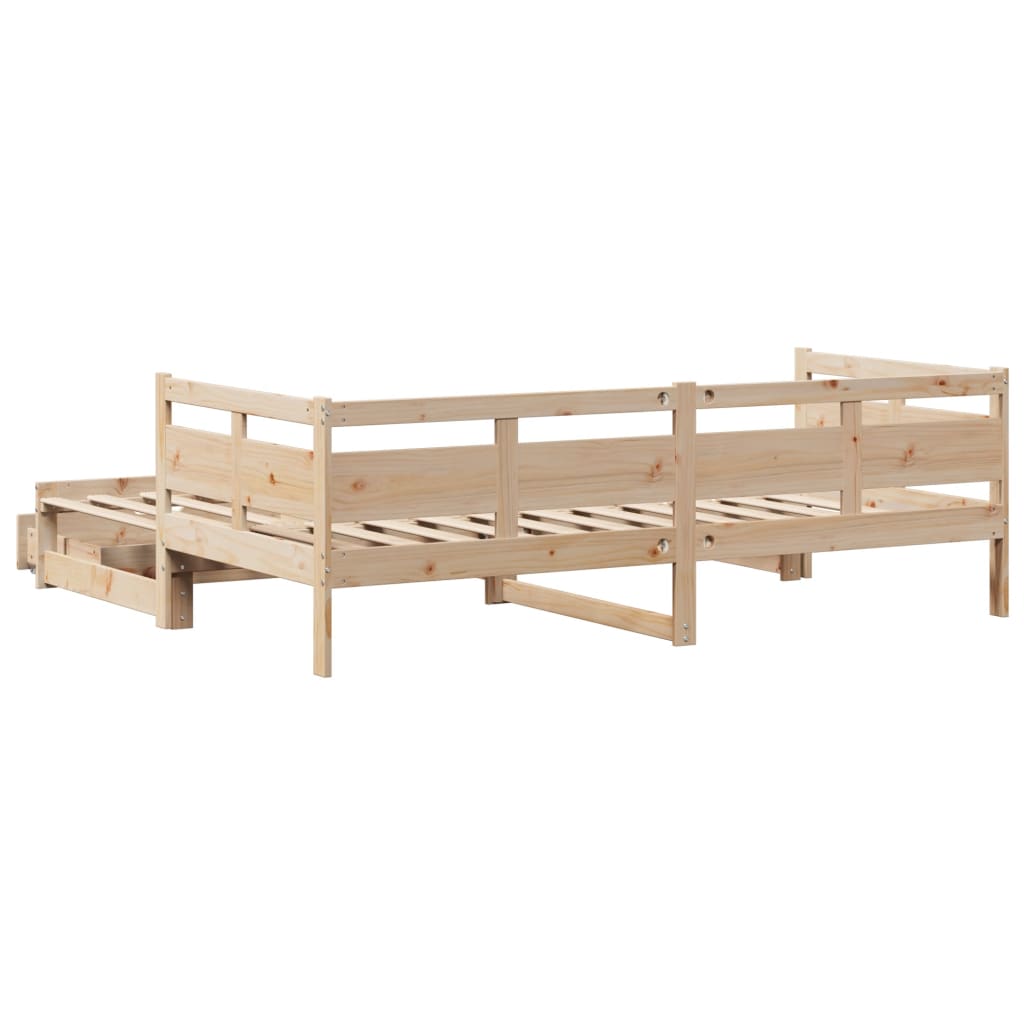 Slaapbank met onderschuifbed en lades 90x190 cm grenenhout Bedden & bedframes | Creëer jouw Trendy Thuis | Gratis bezorgd & Retour | Trendy.nl