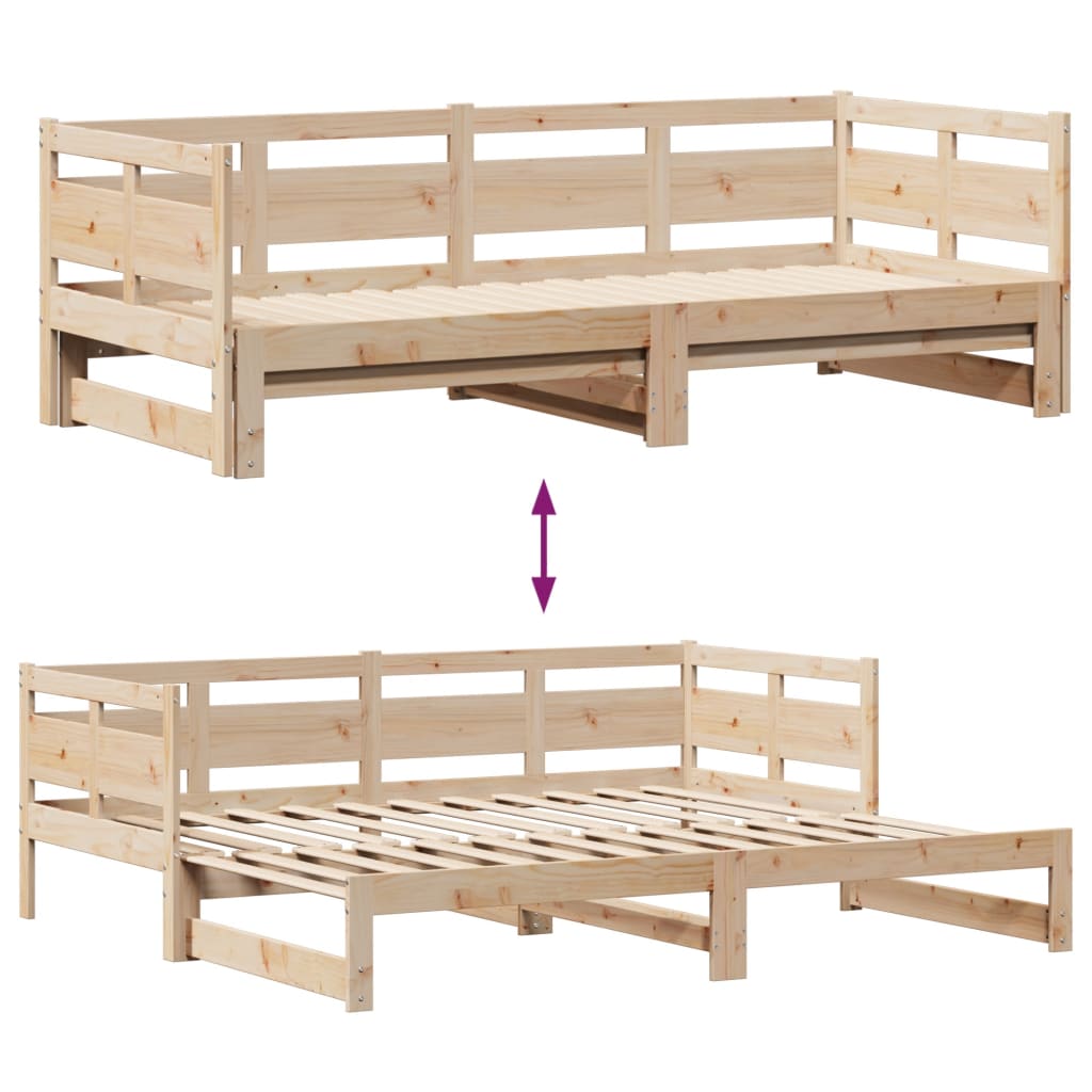 Slaapbank met onderschuifbed en lades 90x190 cm grenenhout Bedden & bedframes | Creëer jouw Trendy Thuis | Gratis bezorgd & Retour | Trendy.nl