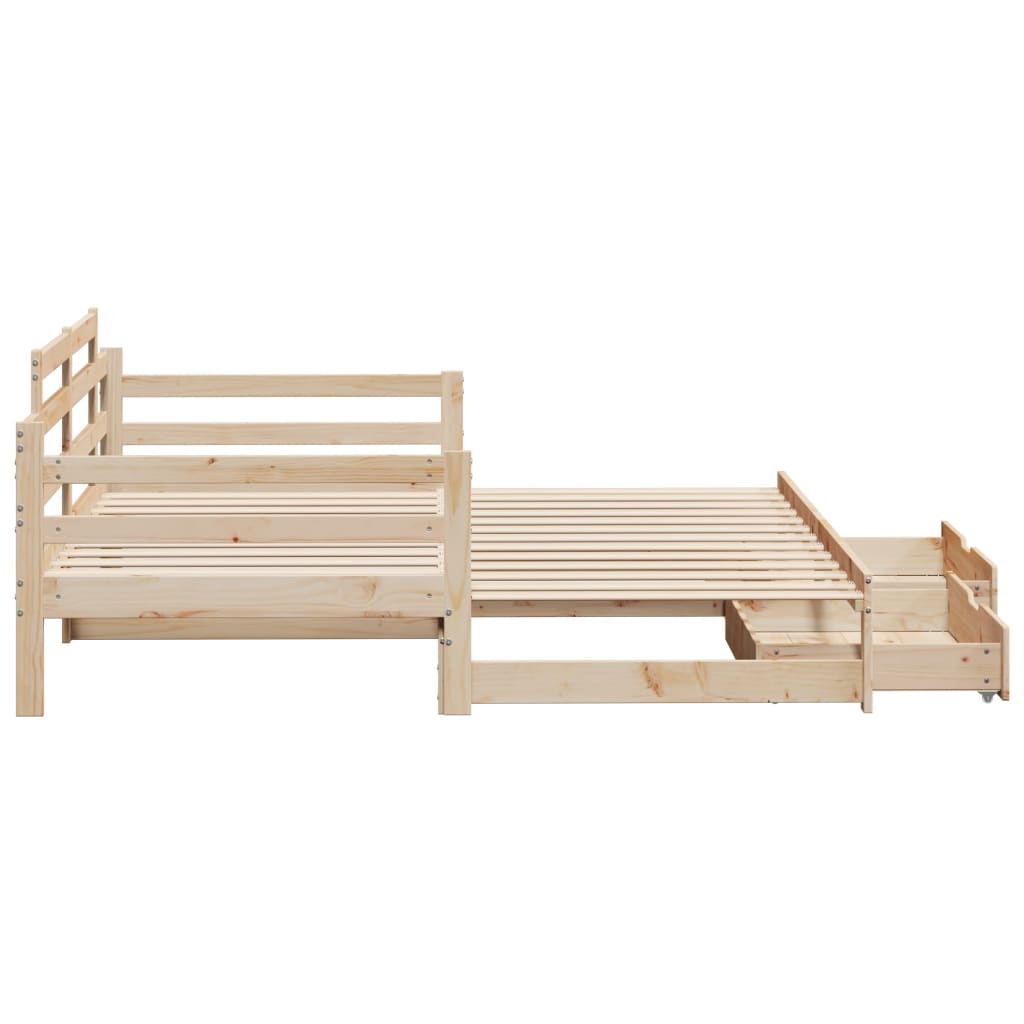 Slaapbank met onderschuifbed en lades 90x190 cm grenenhout Bedden & bedframes | Creëer jouw Trendy Thuis | Gratis bezorgd & Retour | Trendy.nl