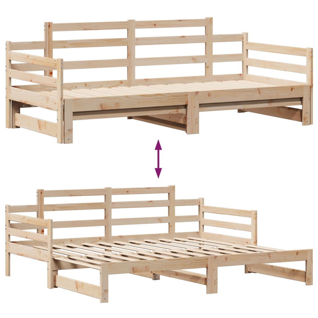 Slaapbank met onderschuifbed en lades 90x190 cm grenenhout Bedden & bedframes | Creëer jouw Trendy Thuis | Gratis bezorgd & Retour | Trendy.nl