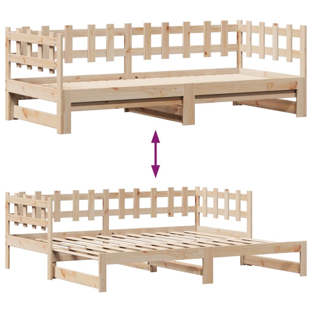 Slaapbank met onderschuifbed en lades 90x190 cm grenenhout Bedden & bedframes | Creëer jouw Trendy Thuis | Gratis bezorgd & Retour | Trendy.nl