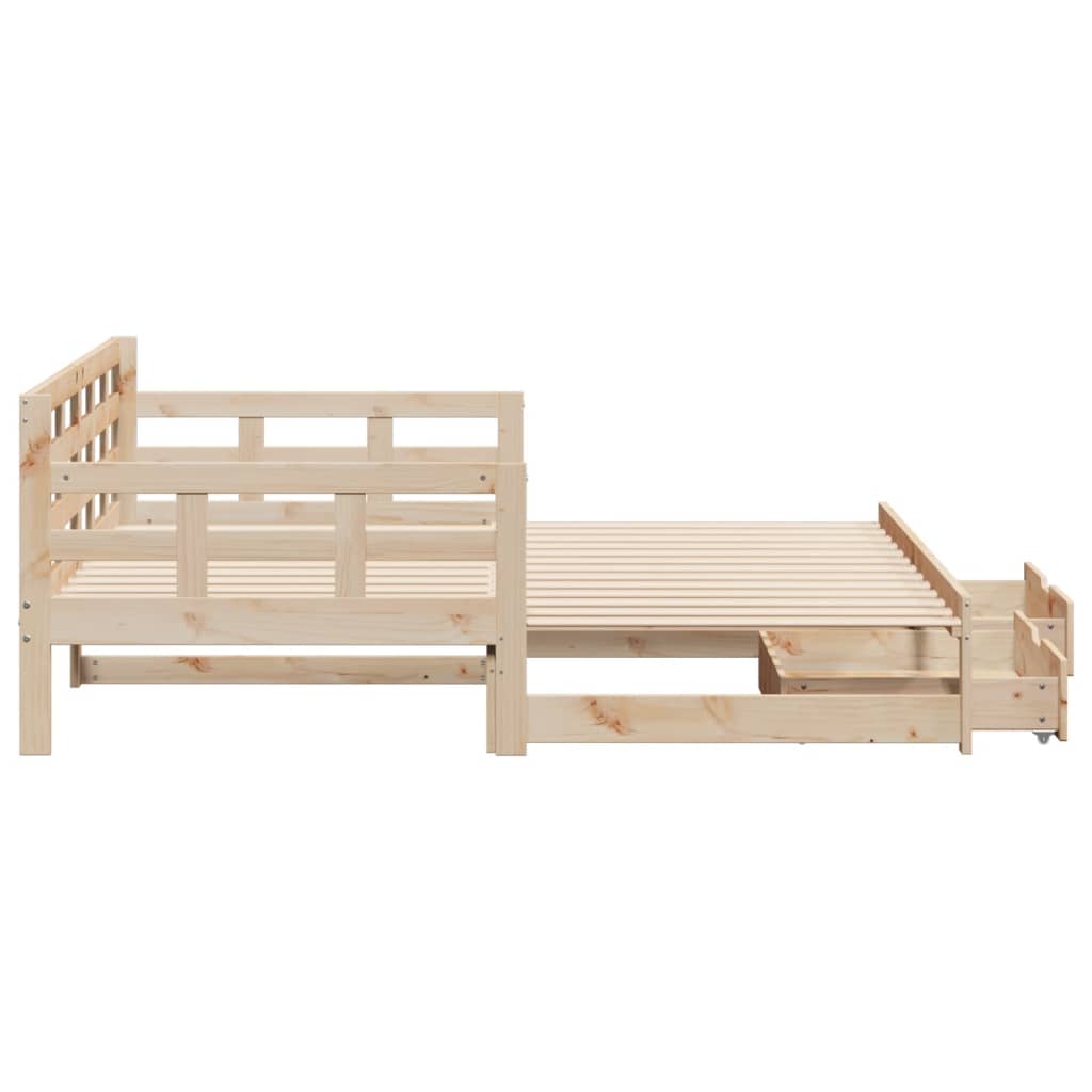 Slaapbank met onderschuifbed en lades 90x190 cm grenenhout Bedden & bedframes | Creëer jouw Trendy Thuis | Gratis bezorgd & Retour | Trendy.nl