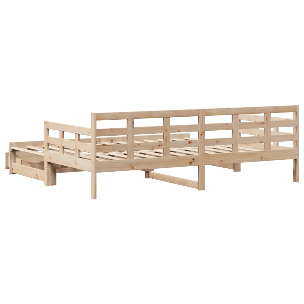 Slaapbank met onderschuifbed en lades 90x190 cm grenenhout Bedden & bedframes | Creëer jouw Trendy Thuis | Gratis bezorgd & Retour | Trendy.nl