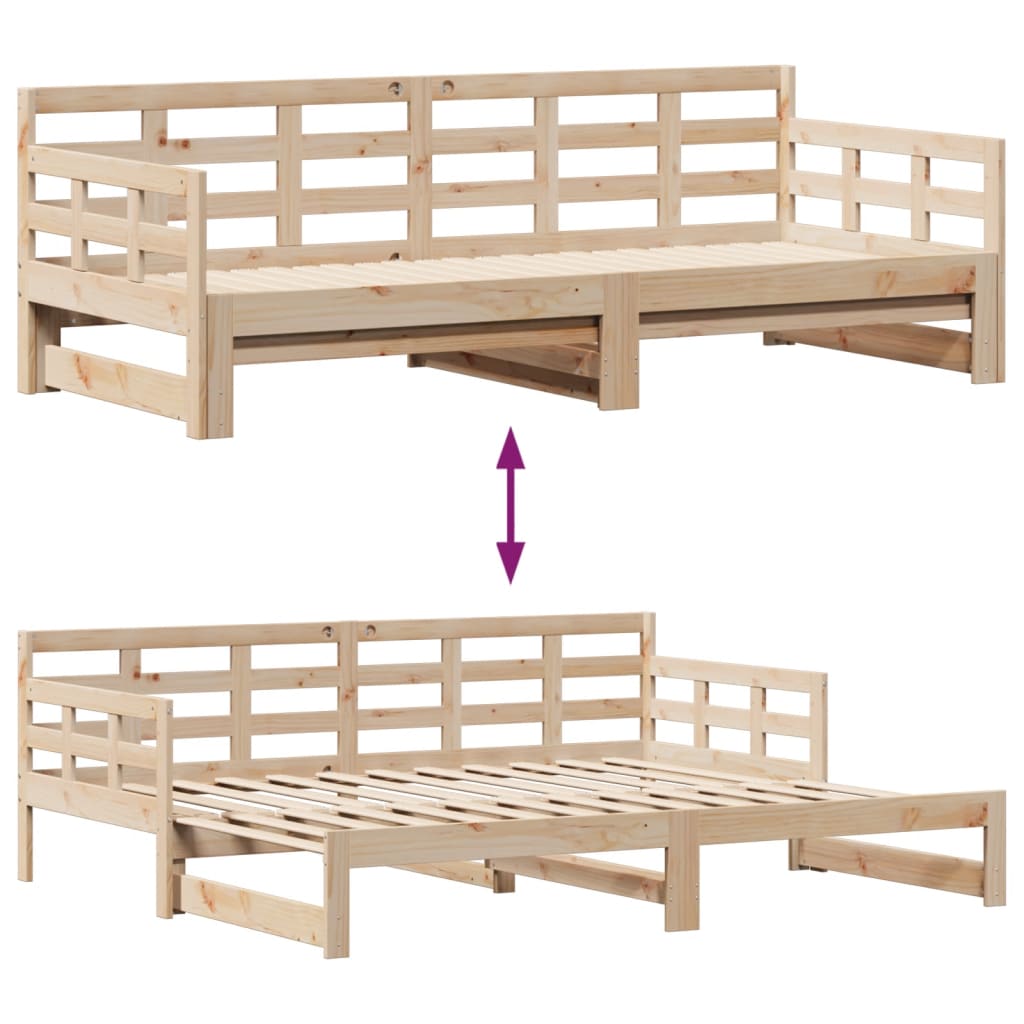 Slaapbank met onderschuifbed en lades 90x190 cm grenenhout Bedden & bedframes | Creëer jouw Trendy Thuis | Gratis bezorgd & Retour | Trendy.nl