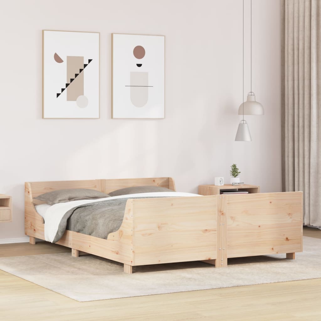 Bedframe zonder matras massief grenenhout 135x190 cm Bedden & bedframes | Creëer jouw Trendy Thuis | Gratis bezorgd & Retour | Trendy.nl